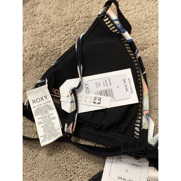 New. Roxy floral & black bikini. Large. Retails $89 - Picture 7 of 8